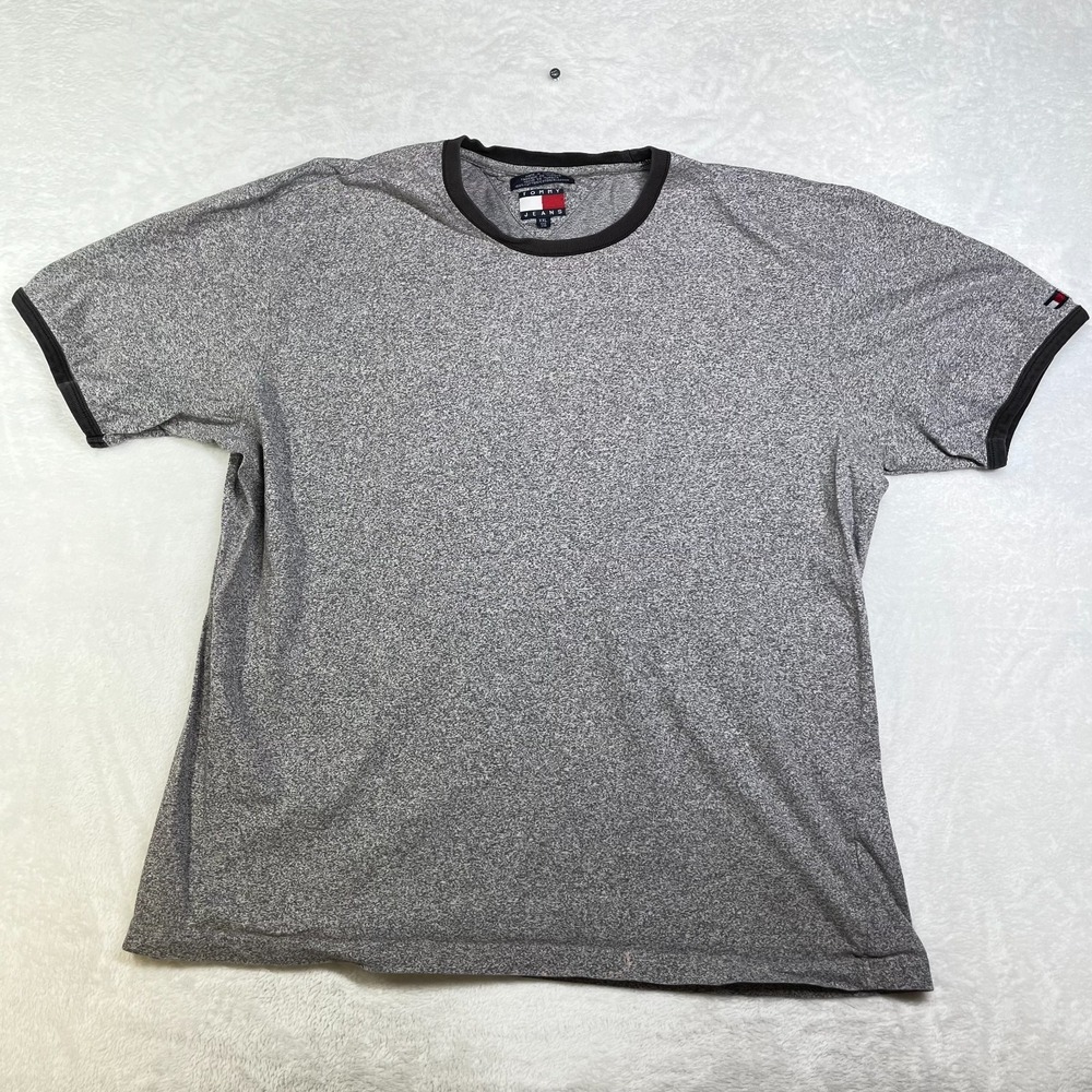 Tommy Jeans T-Shirt Men's Cotton Gray Crew Neck Short Sleeve Classic - 2XL